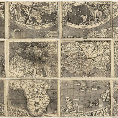 World map of Waldseemüller (Germany, 1507), which first used the name America