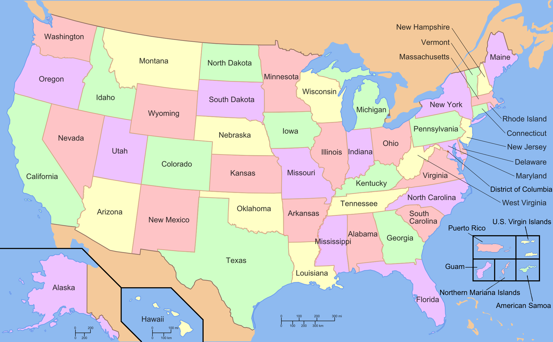 Map of the united states