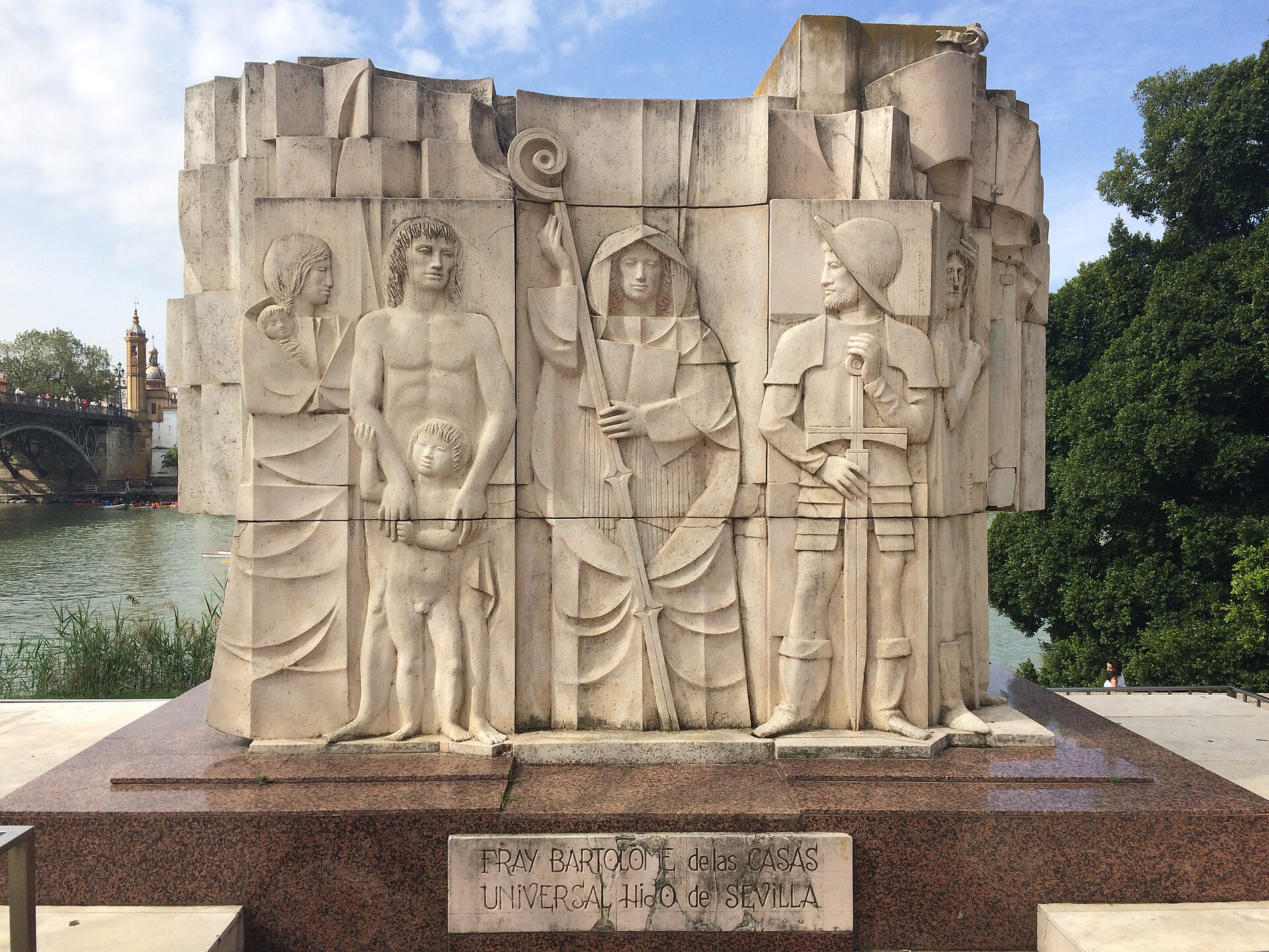 Monument to Bartolomé de las Casas in Seville, Spain.