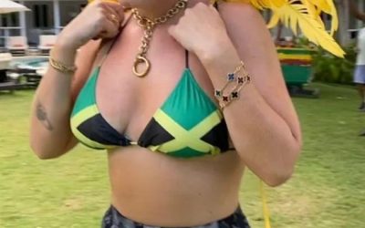 Adele with Bantu knots hairstyle