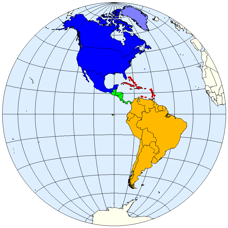 Map of the Americas