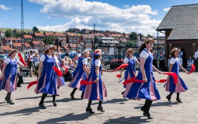Women Morris Dancing in Whitby North Yorkshire