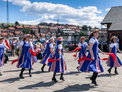 Women Morris Dancing in Whitby North Yorkshire
